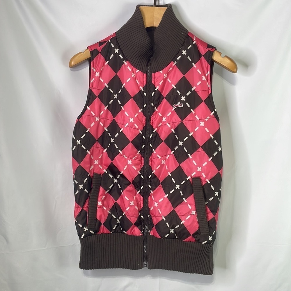 Le Tigre reversible, brown and pink Argyle best: - Picture 3 of 4